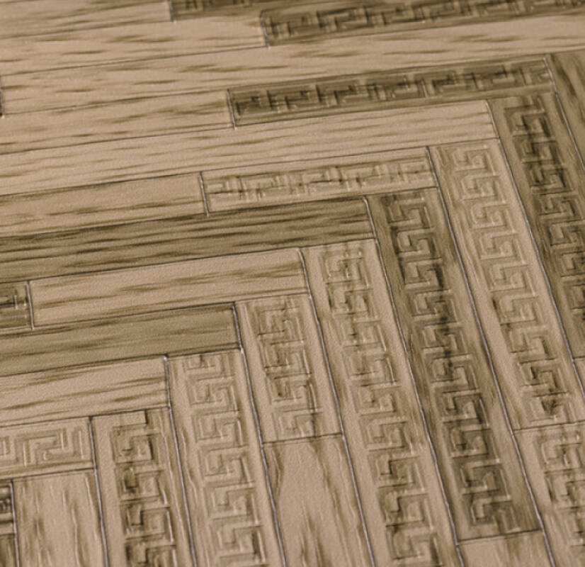 Cottage Wood Textured Wallpaper in Brown/Beige from the Versace IV Collection