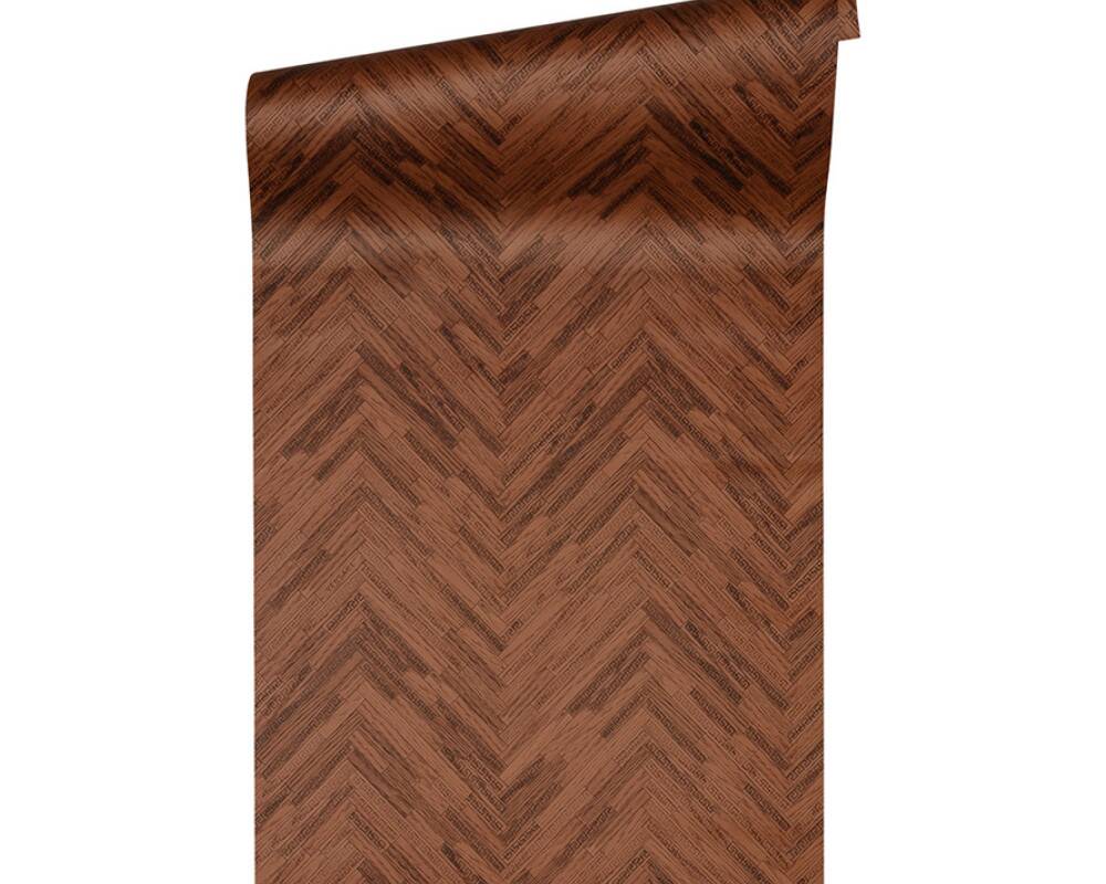 Cottage Wood Textured Wallpaper in Bronze/Brown from the Versace IV Collection