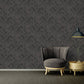 Cottage Wood Textured Wallpaper in Black/Grey from the Versace IV Collection