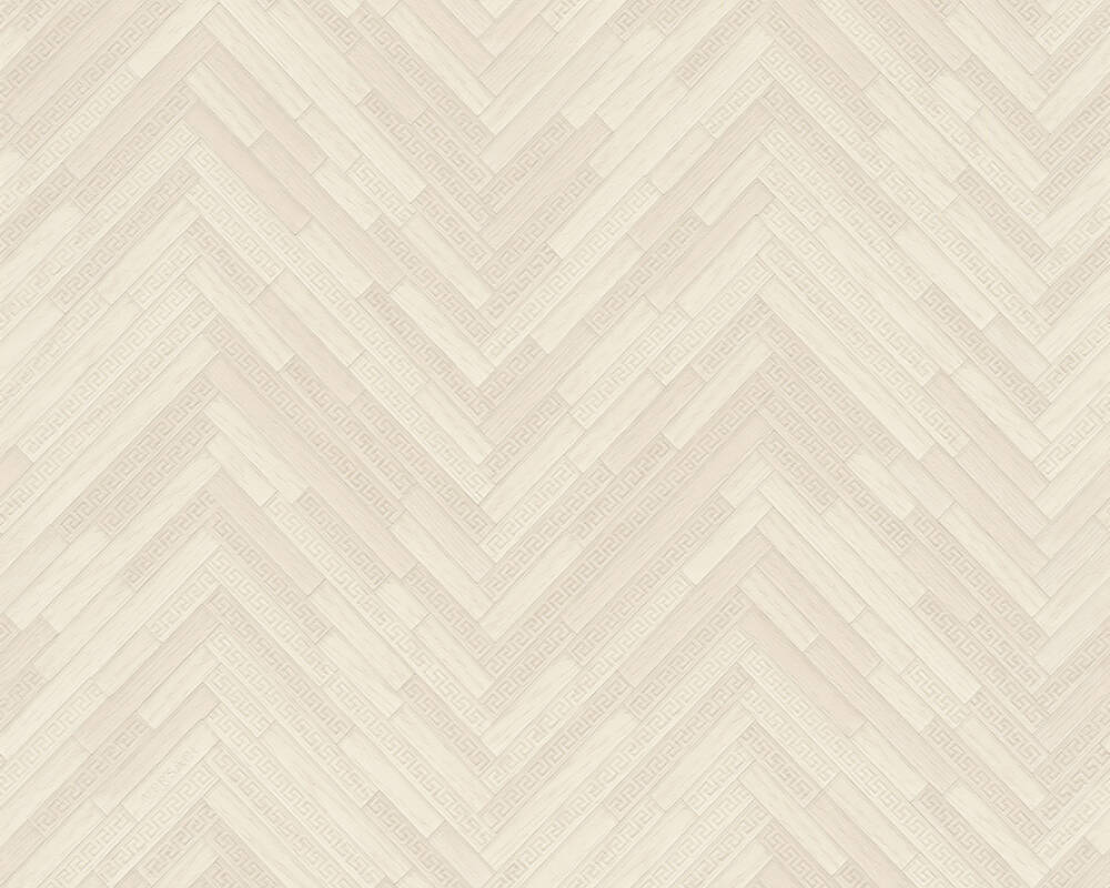 Cottage Wood Textured Wallpaper in Beige/Cream from the Versace IV Collection