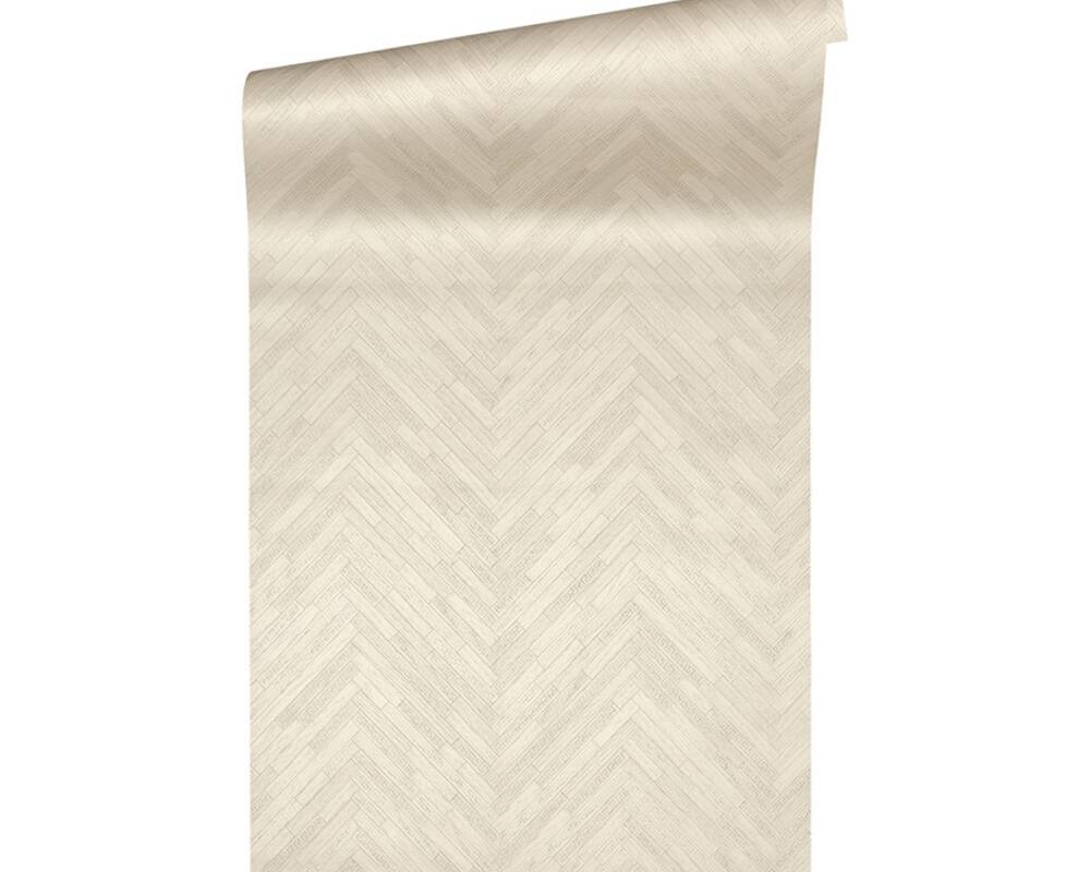 Cottage Wood Textured Wallpaper in Beige/Cream from the Versace IV Collection