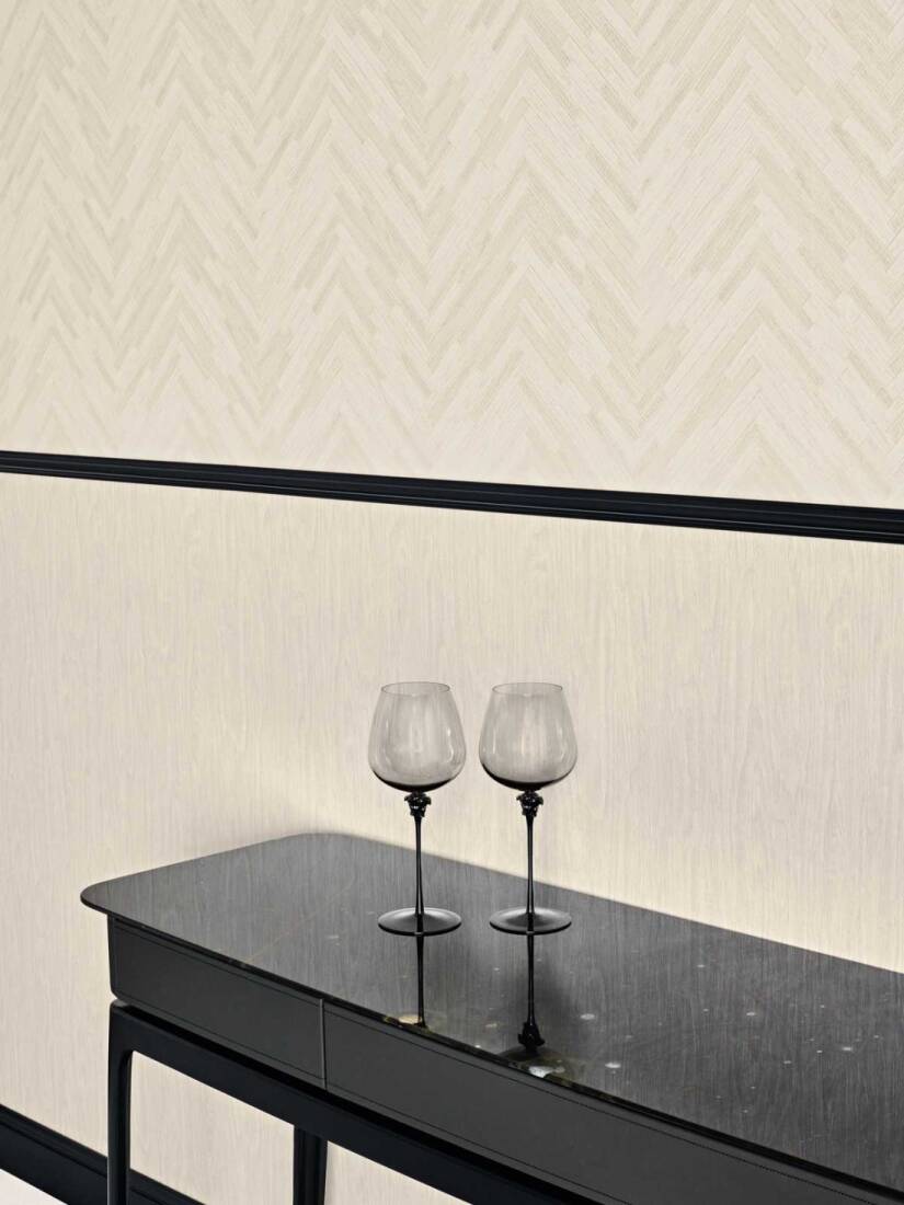 Woodgrain Textured Wallpaper in Cream/Beige from the Versace IV Collection
