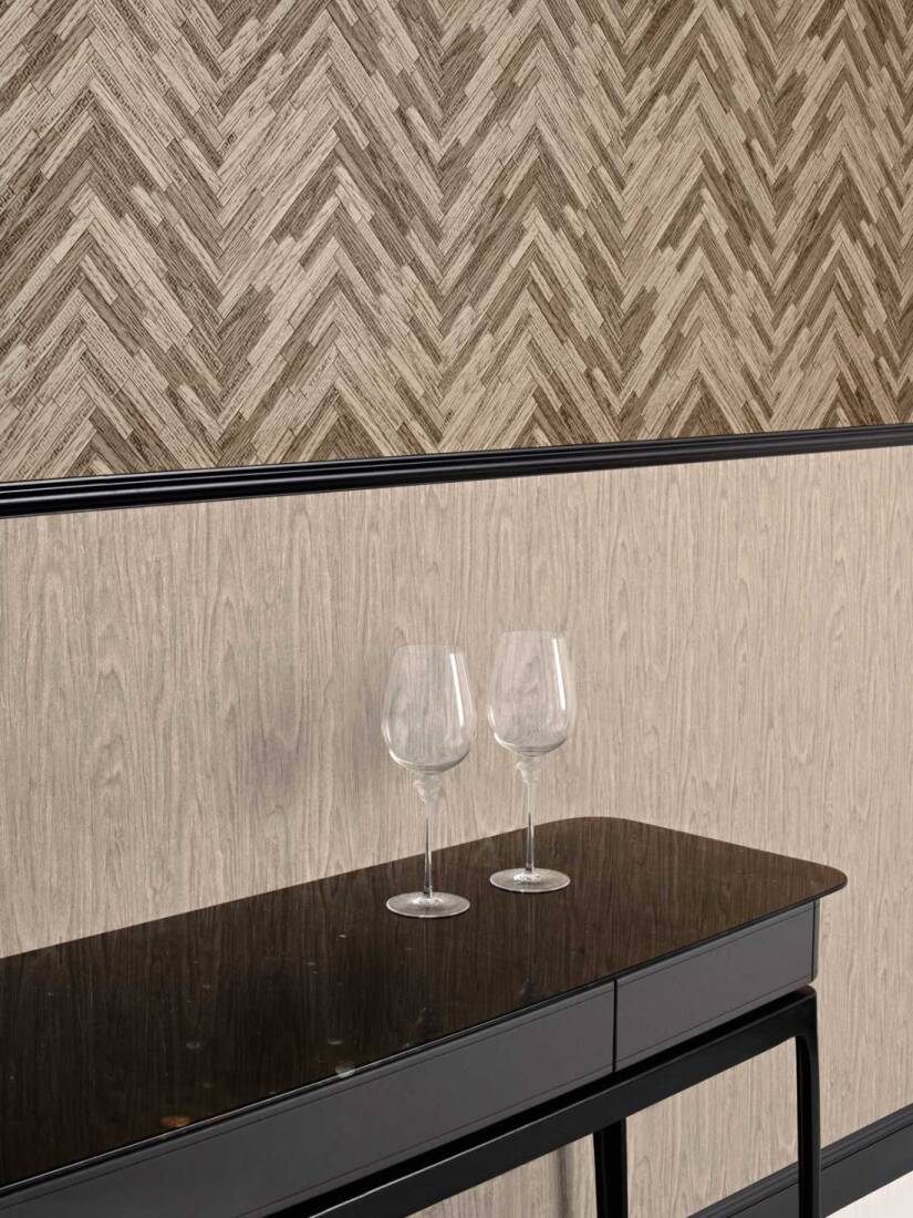 Woodgrain Textured Wallpaper in Beige/Brown from the Versace IV Collection