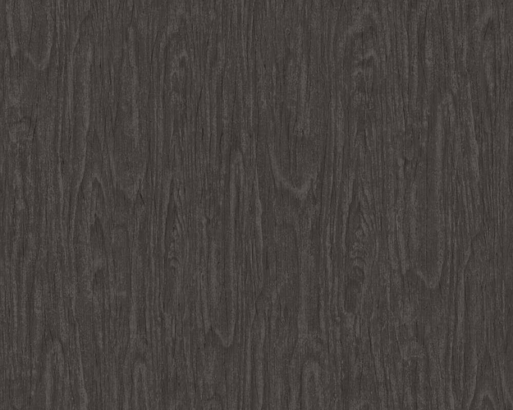 Woodgrain Textured Wallpaper in Black/Grey from the Versace IV Collection