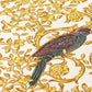 Floral Bird Scrollwork Textured Wallpaper in Gold/Cream from the Versace IV Collection