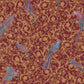 Floral Bird Scrollwork Textured Wallpaper in Red/Gold from the Versace IV Collection