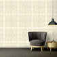 Classical Tile Baroque Textured Wallpaper in Cream/Ivory from the Versace IV Collection