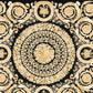 Classical Tile Baroque Textured Wallpaper in Black/Cream from the Versace IV Collection