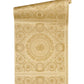 Classical Tile Baroque Textured Wallpaper in Gold from the Versace IV Collection