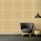 Classical Tile Baroque Textured Wallpaper in Gold from the Versace IV Collection