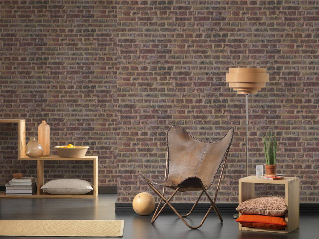 Brick Cottage Wallpaper in Brown/Red