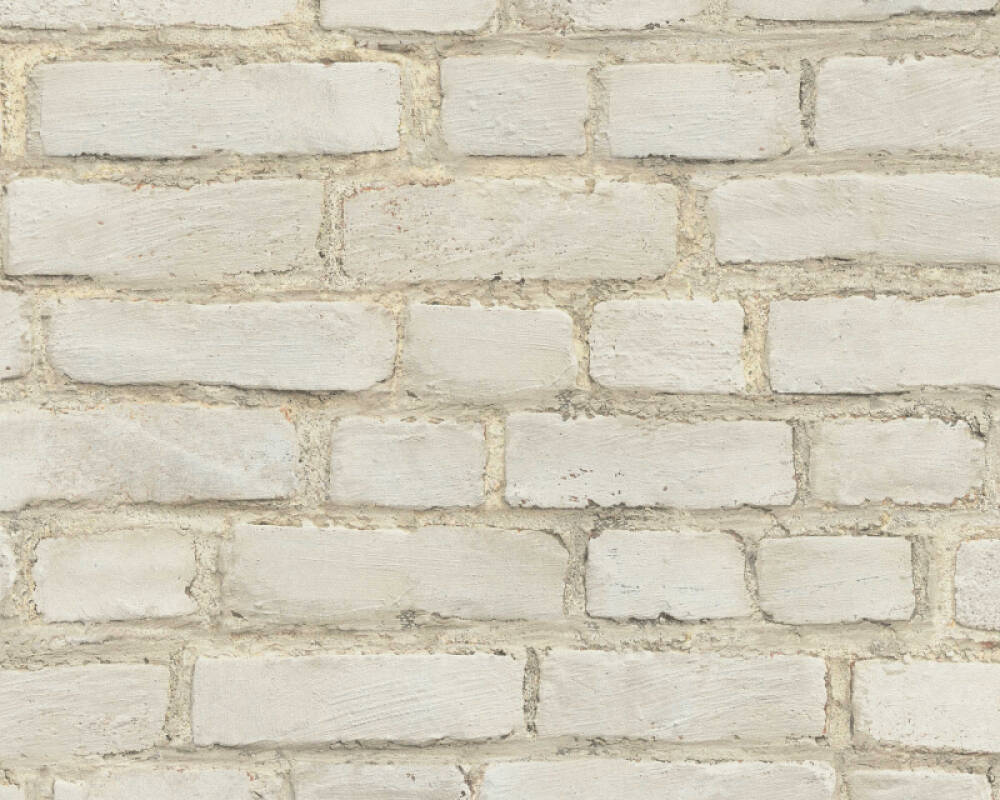 Sample Brick Cottage Wallpaper in Grey/Red/White