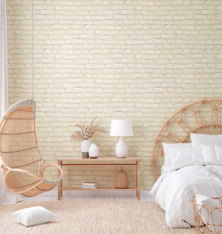 Brick Cottage Wallpaper in Grey/Red/White
