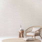 Brick Cottage Wallpaper in Stone/White