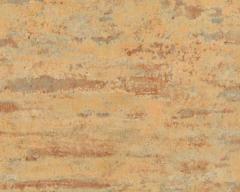 Sample Distressed Stone Wallpaper in Orange/Blue