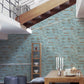 Distressed Stone Wallpaper in Blue/Brown