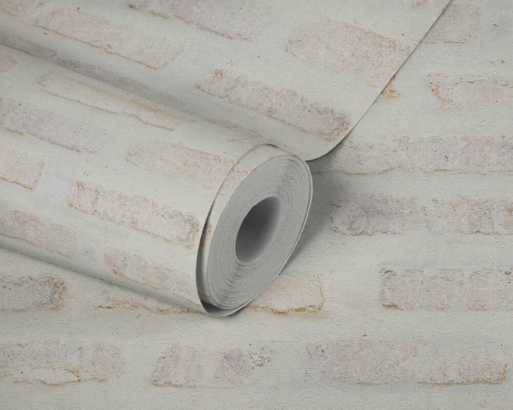 Brick Deco Wallpaper in White/Grey/Red