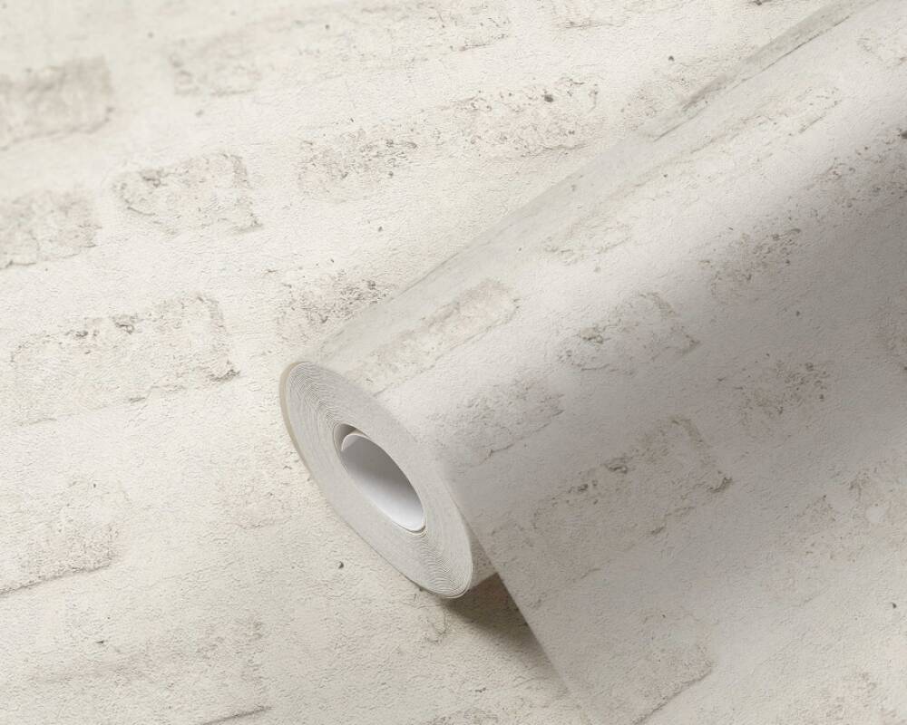 Brick Deco Wallpaper in White/Grey