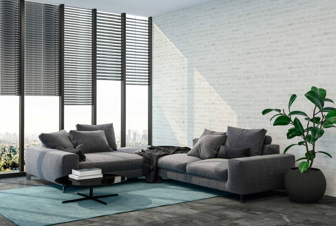 Brick Deco Wallpaper in White/Grey