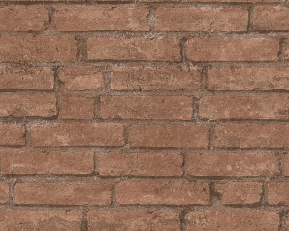 Brick Structures Wallpaper in Brown/Orange