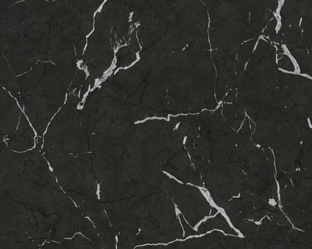 Sample Marble Structures Wallpaper in Black/Grey/Metallic