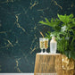 Marble Structures Wallpaper in Dark Green/Metallic
