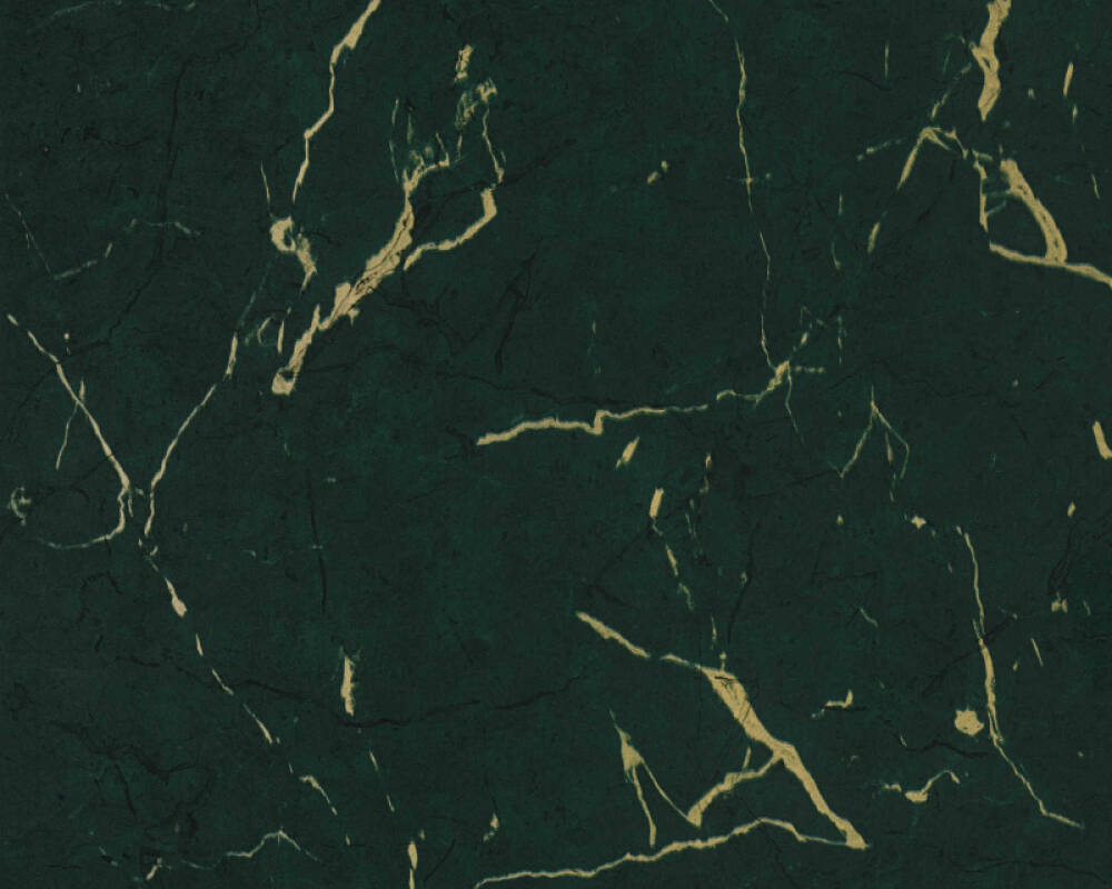 Marble Structures Wallpaper in Dark Green/Metallic