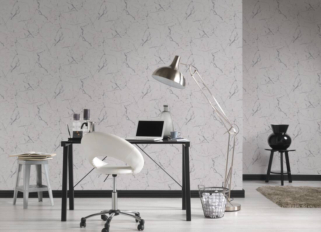 Marble Structures Wallpaper in Grey/Metallic