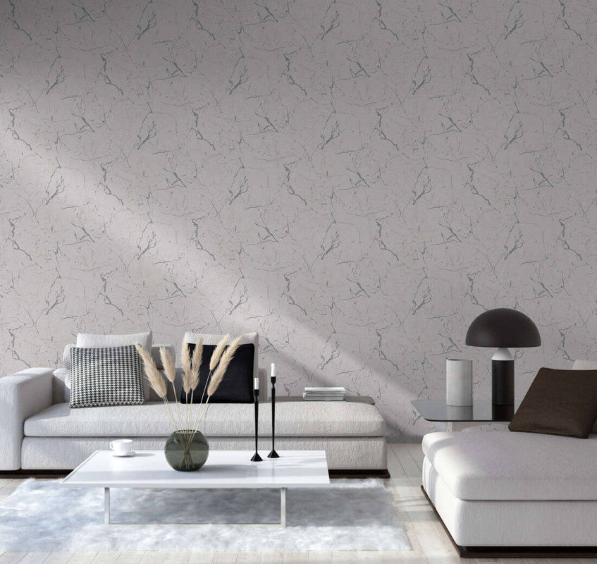 Marble Structures Wallpaper in Grey/Metallic