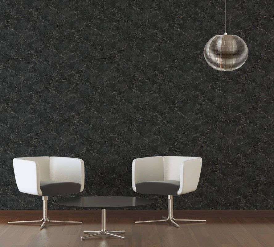 Marble Structures Wallpaper in Black/Beige