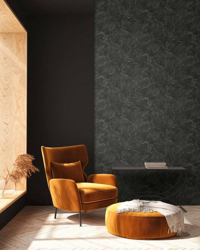 Marble Structures Wallpaper in Black/Beige