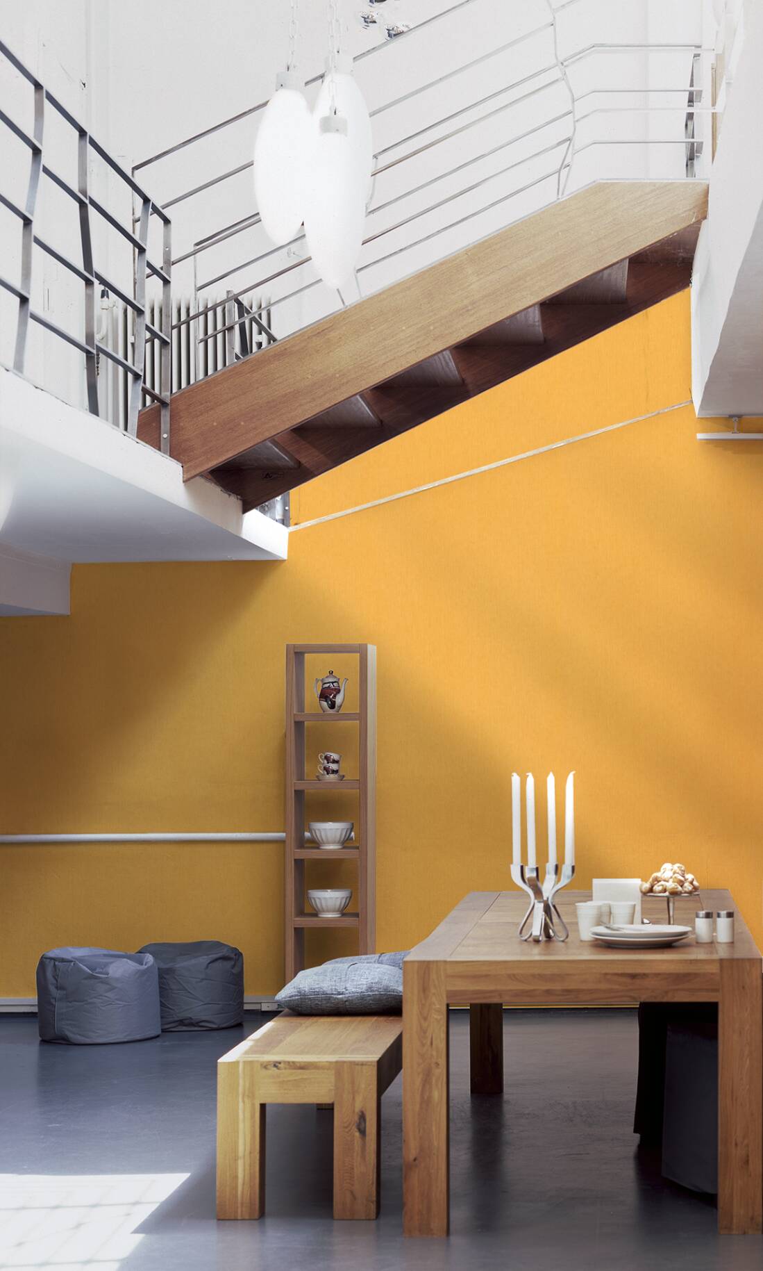 Solid Textured Wallpaper in Yellow/Orange from the Versace V Collection