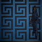 Geometry Figures Textured Wallpaper in Blue/Black from the Versace V Collection