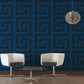 Geometry Figures Textured Wallpaper in Blue/Black from the Versace V Collection
