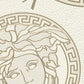 Medusa Head Textured Wallpaper in Gold/Cream from the Versace V Collection
