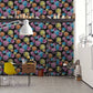Medusa Head Textured Wallpaper in Black/Multi by Versace Home