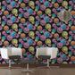 Medusa Head Textured Wallpaper in Black/Multi from the Versace V Collection