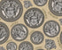 Medusa Head Textured Wallpaper in Black/Cream by Versace Home