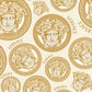 Medusa Head Textured Wallpaper in Gold/Black by Versace Home