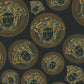 Medusa Head Textured Wallpaper in Black/Gold by Versace Home
