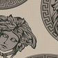 Medusa Head Textured Wallpaper in Cream/Black from the Versace V Collection