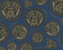Medusa Head Textured Wallpaper in Blue/Gold by Versace Home
