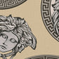 Medusa Head Textured Wallpaper in Black/Cream from the Versace V Collection