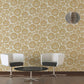 Medusa Head Textured Wallpaper in Gold/Black from the Versace V Collection