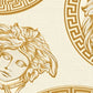 Medusa Head Textured Wallpaper in Gold/Black from the Versace V Collection