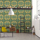 Baroque Ornaments Textured Wallpaper in Green/Multi from the Versace V Collection