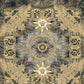 Baroque Ornaments Textured Wallpaper in Black/Gold by Versace Home