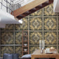 Baroque Ornaments Textured Wallpaper in Black/Gold from the Versace V Collection