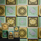 Baroque Squares Textured Wallpaper in Gold/Multi from the Versace V Collection