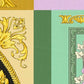 Baroque Squares Textured Wallpaper in Gold/Multi from the Versace V Collection